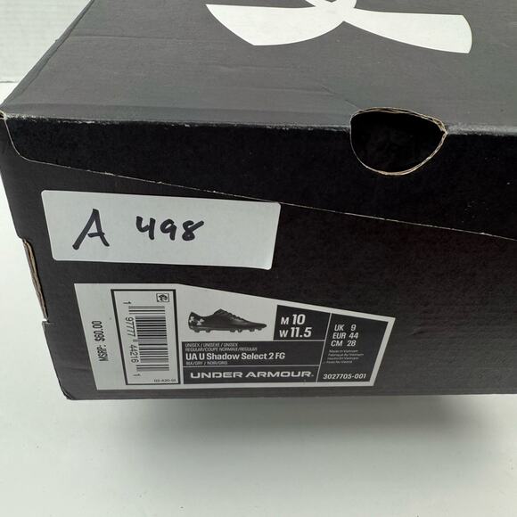 Under Armour Shadow Select 2 Men’s Size 10 Black Soccer Cleats Shoes 3027705-001 - Picture 10 of 10